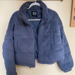 BDG Fluffy Corduroy Crop Puffer Jacket